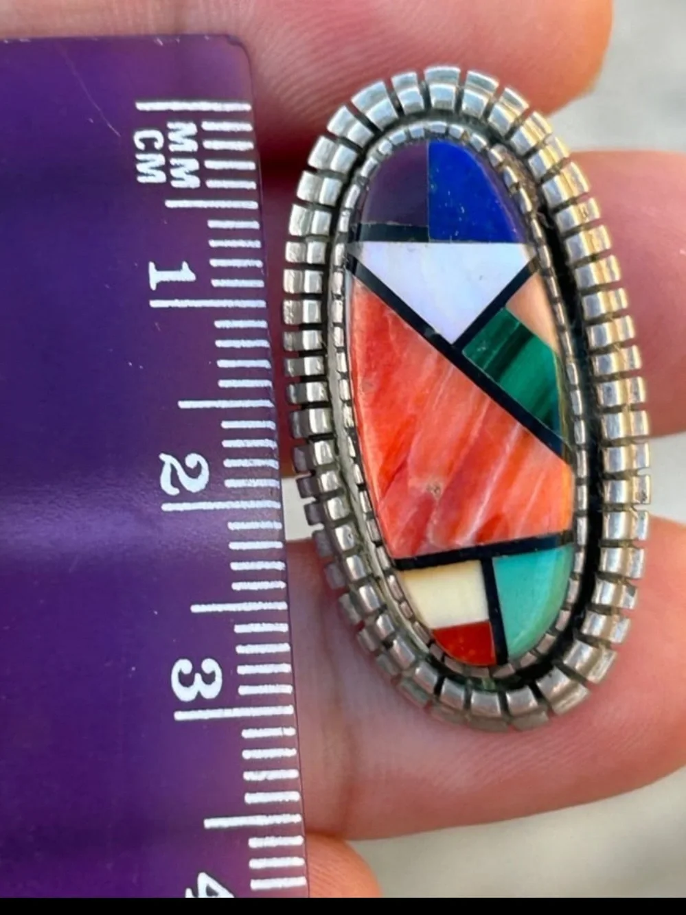 Sterling silver inlay gem Stones  Coral Natural Opal, Orange Spin clip earrings